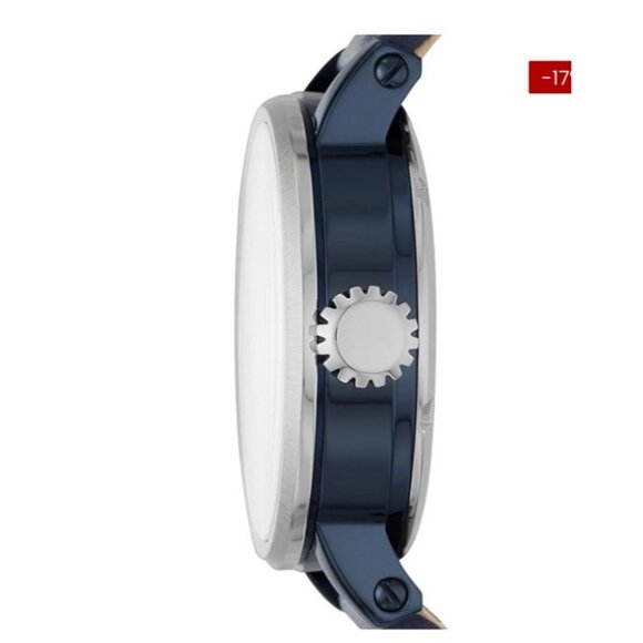 FOSSIL Automatic Watch Analog/Leather Navy Blue Clear Glass Silver Metal me3136 - Picture 5 of 7